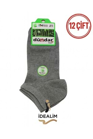 DÜNDAR PLUS 12Lİ ERKEK BAMBU PATİK ÇORAP - DÜNDAR - BAMBU - GRİ - 40-44