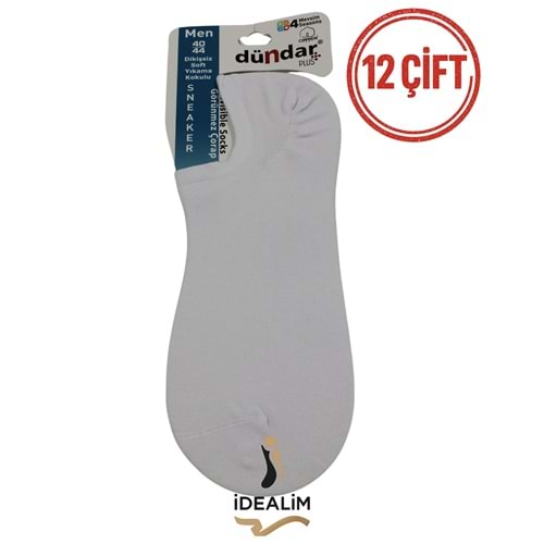 DÜNDAR PLUS 12Lİ ERKEK COTTON SNEAKER - COTTON - 5558-BEYAZ-40-44