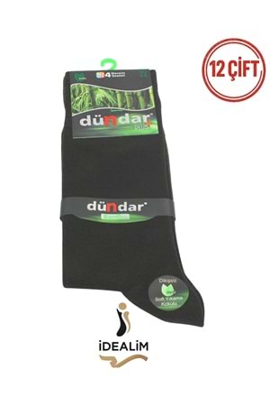 DÜNDAR PLUS 12Lİ ERKEK BAMBU LYCRA SOKET ÇORAP - BAMBU - ANTRASİT - 40-44