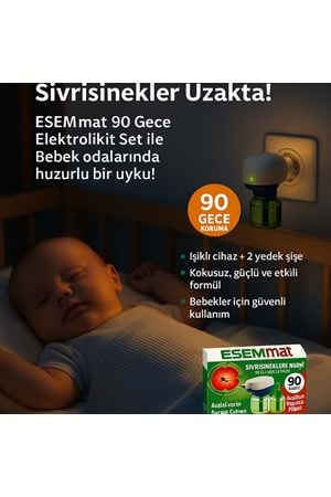 ESEMmat Kablosuz Elektrolikit Set 90 Gece (Cihaz + 2 yedek)