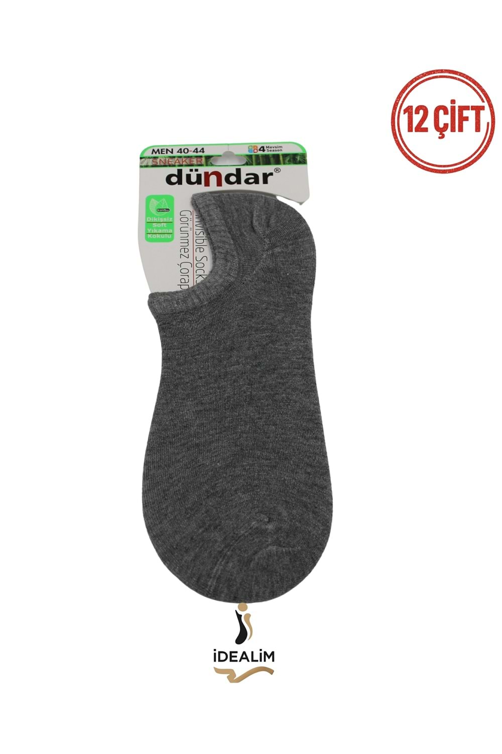 DÜNDAR PLUS 12Lİ ERKEK SNEAKERS ÇORAP - BAMBU - 6883-ASORTİ-40-44
