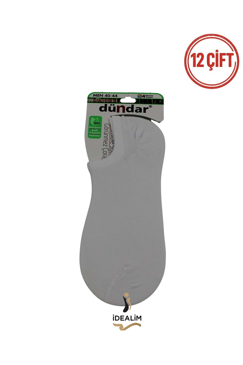 DÜNDAR PLUS 12Lİ ERKEK SNEAKERS ÇORAP - BAMBU - 6883-ASORTİ-40-44