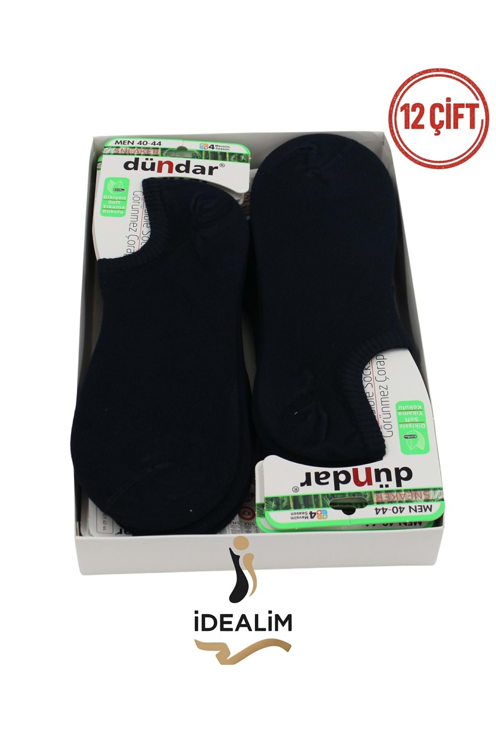 DÜNDAR PLUS 12Lİ ERKEK SNEAKERS ÇORAP - BAMBU - 6883-SİYAH-40-44