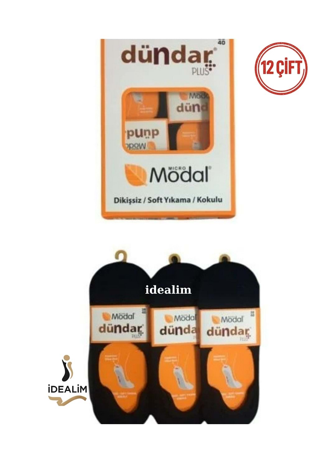 DÜNDAR PLUS 12Lİ KADIN MODAL BABET - MODAL - ASORTİ - 36-40