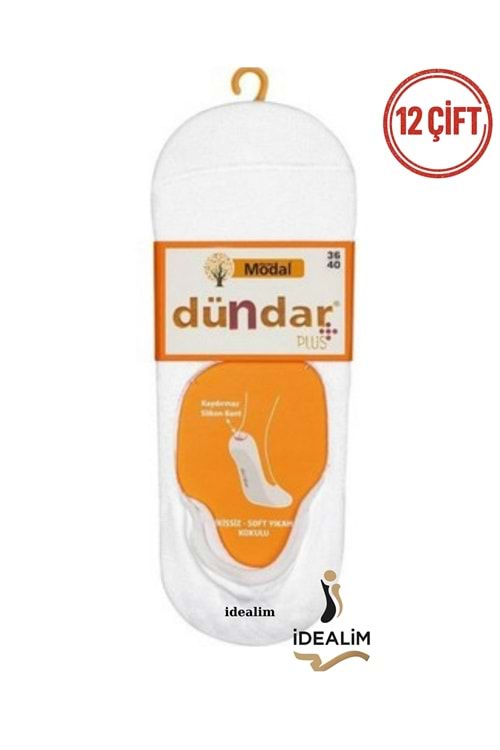 DÜNDAR PLUS 12Lİ KADIN MODAL BABET - MODAL - BEYAZ - 36-40