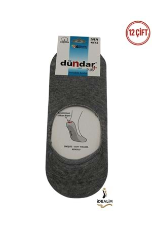 DÜNDAR PLUS 12Lİ ERKEK COTTON BABET ÇORAP - 8207-GRİ-40-44