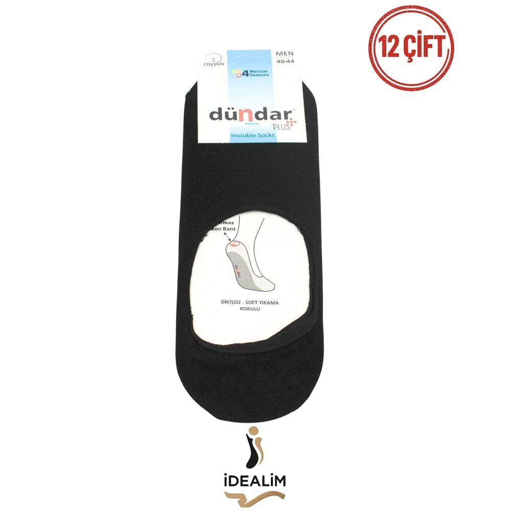 DÜNDAR PLUS 12Lİ ERKEK COTTON BABET ÇORAP - 8207-LACİVERT-40-44