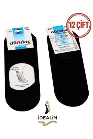 DÜNDAR PLUS 12Lİ ERKEK COTTON BABET ÇORAP - 8207-SİYAH-40-44