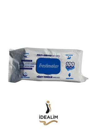 FREESMAKER 100LÜ YÜZEY TEMİZLEME MENDİLİ ÇAMAŞIR SUYU KATKILI