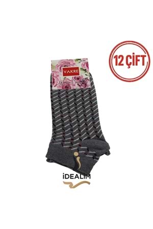 VAKRE 12Lİ ERKEK PATİK ÇORAP - E-P-NOKTA DESEN PTK - ASORTİ - 40-44