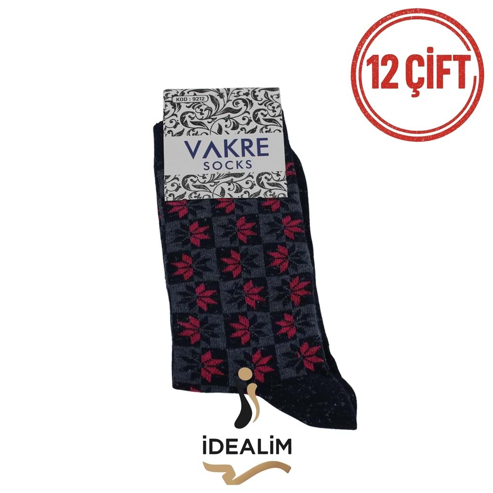 VAKRE 12Lİ BAYAN SOKET ÇORAP - COTTON-B-1 - ASORTİ - 36-40