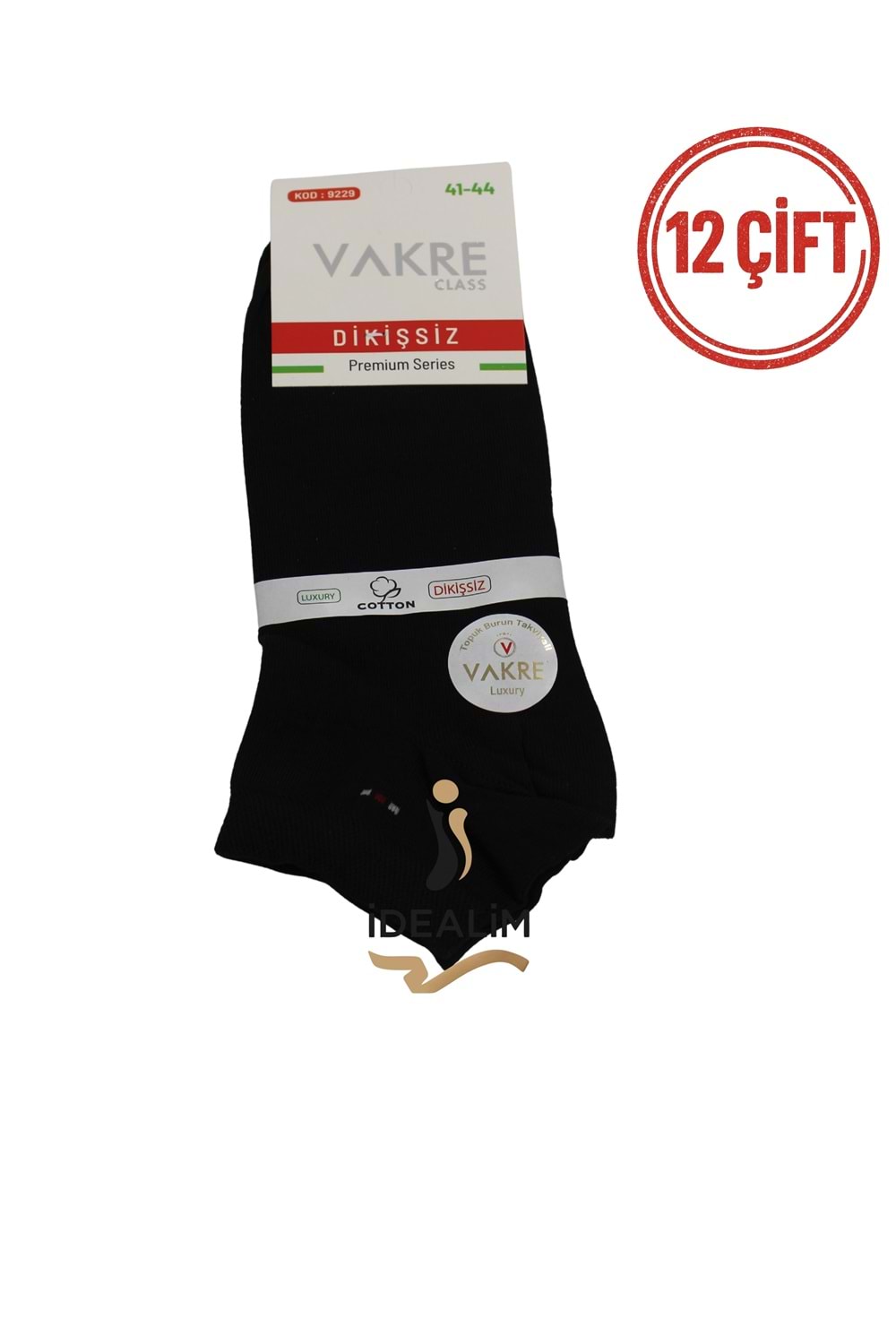 VAKRE 12Lİ ERKEK PATİK-DİKİŞSİZ (Penye)