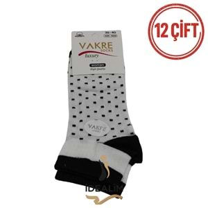 VAKRE 12Lİ BAYAN PENYE PATİK ÇORAP - B-P-ÇİZGİLİ PTK - ASORTİ - 36-40