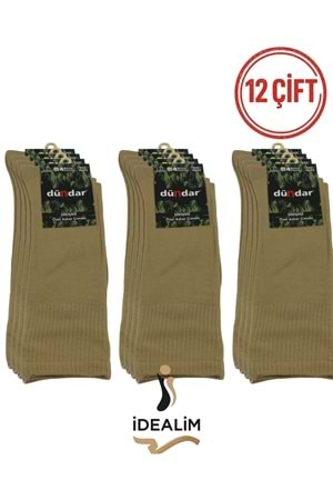 DÜNDAR PLUS 12Lİ 4 MEVSİM ASKER ÇORAP - 9501-Y.HAKİ-40-44