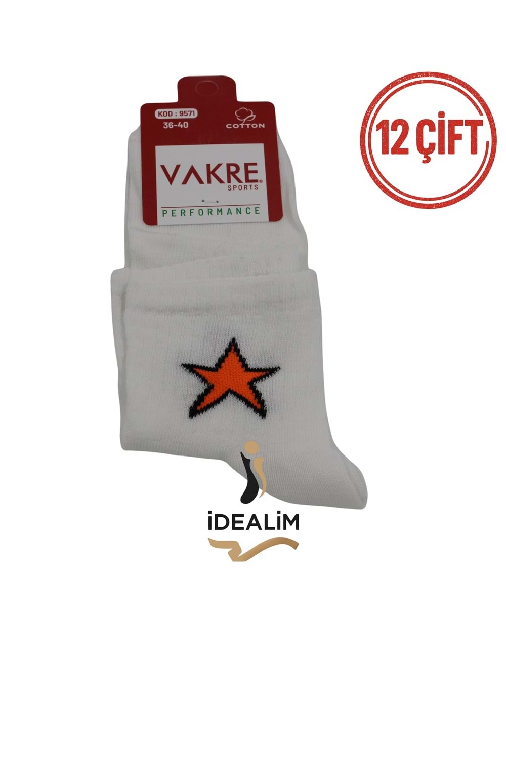 VAKRE 12Lİ ERKEK KOLEJ-KISA KONÇ - SİYAH - 40-44
