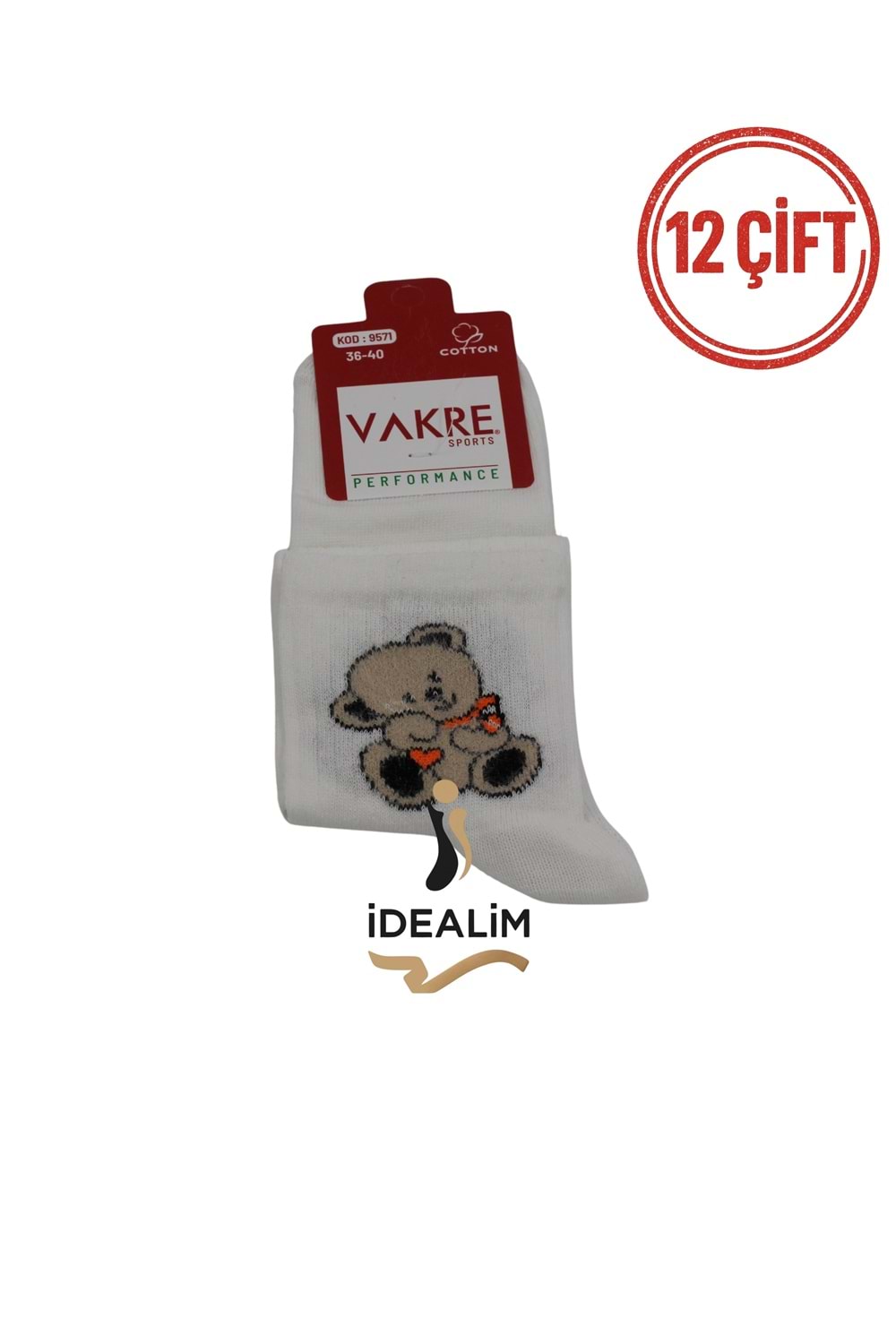 VAKRE 12Lİ ERKEK KOLEJ-KISA KONÇ - SİYAH - 40-44