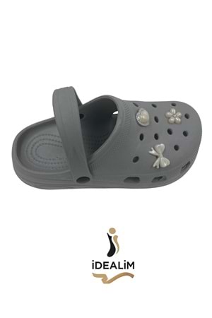 İDEALİM Rahat Tabanlı Yüksek Ölçekli Hastane Aşçı Hemşire Doktor Terliği - 225 İNCİ TAŞLI - AÇIK GRİ - 36