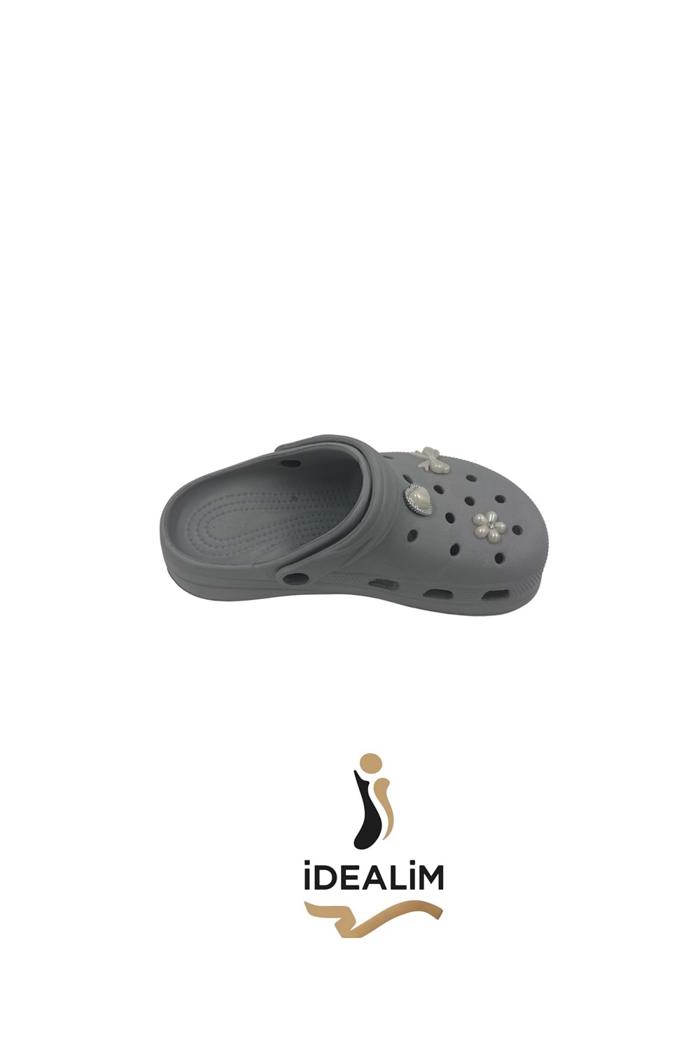 İDEALİM Rahat Tabanlı Yüksek Ölçekli Hastane Aşçı Hemşire Doktor Terliği - 225 İNCİ TAŞLI - AÇIK GRİ - 36