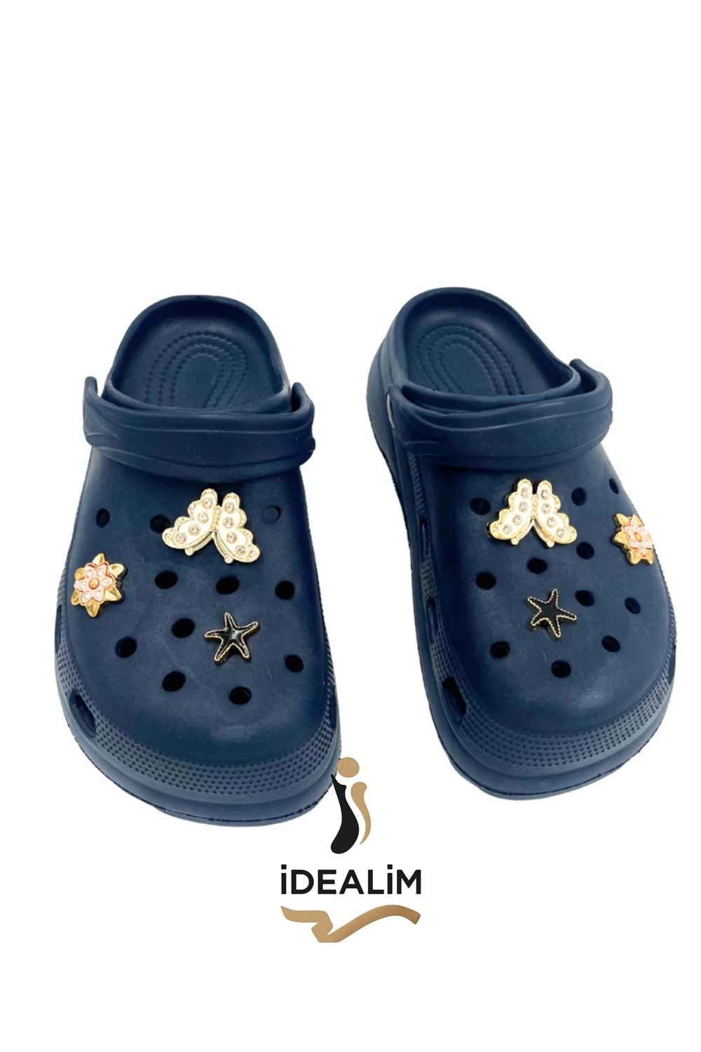 İDEALİM Rahat Tabanlı Yüksek Ölçekli Hastane Aşçı Hemşire Doktor Terliği - 225 İNCİ TAŞLI - LACİVERT - 37