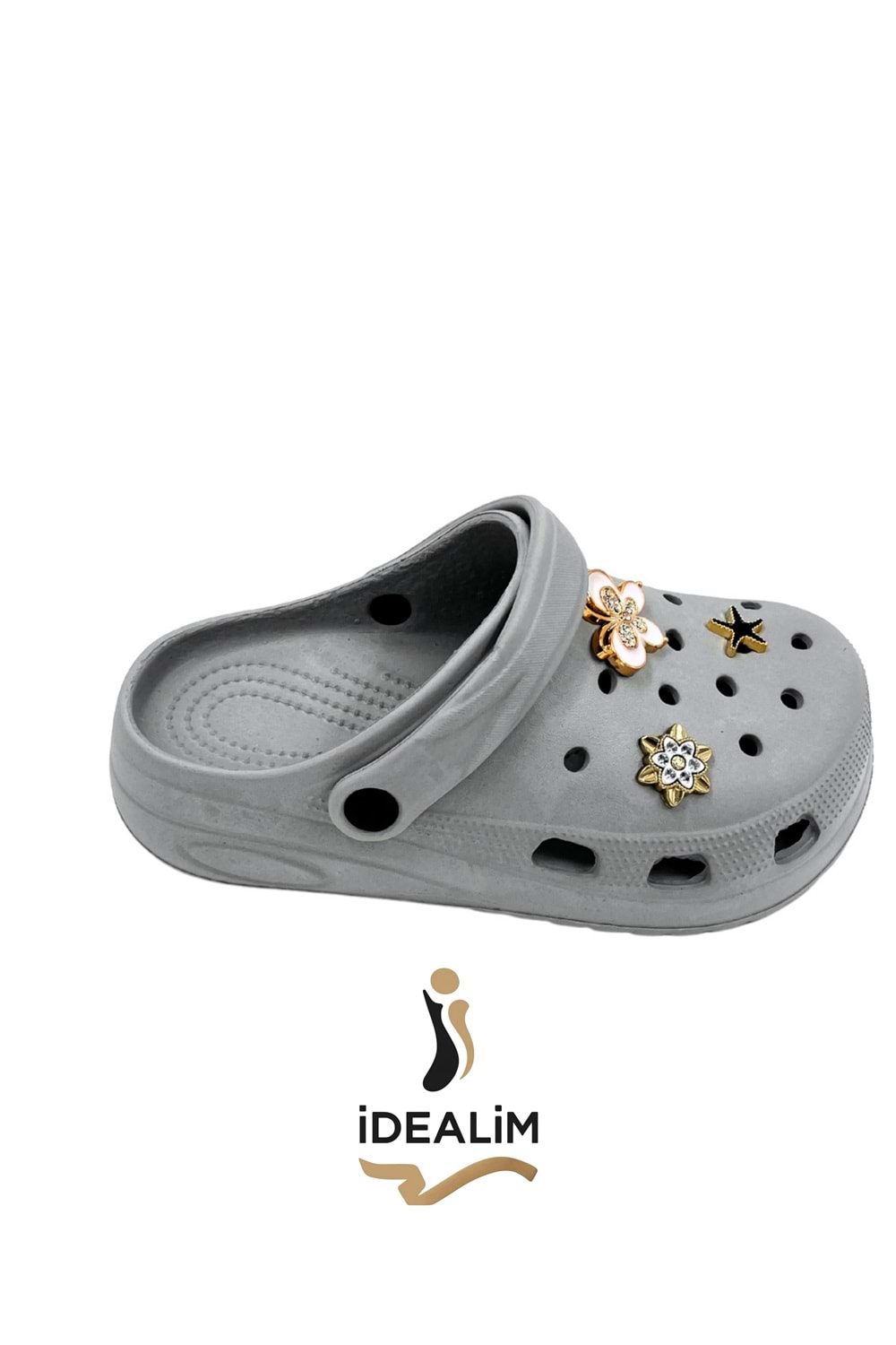 İDEALİM Rahat Tabanlı Yüksek Ölçekli Hastane Aşçı Hemşire Doktor Terliği - 225 TAŞLI - KOYU GRİ - 37