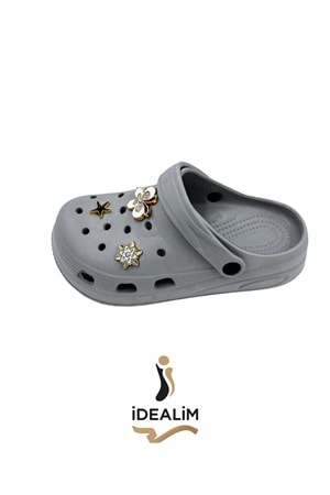 İDEALİM Rahat Tabanlı Yüksek Ölçekli Hastane Aşçı Hemşire Doktor Terliği - 225 TAŞLI - KOYU GRİ - 37