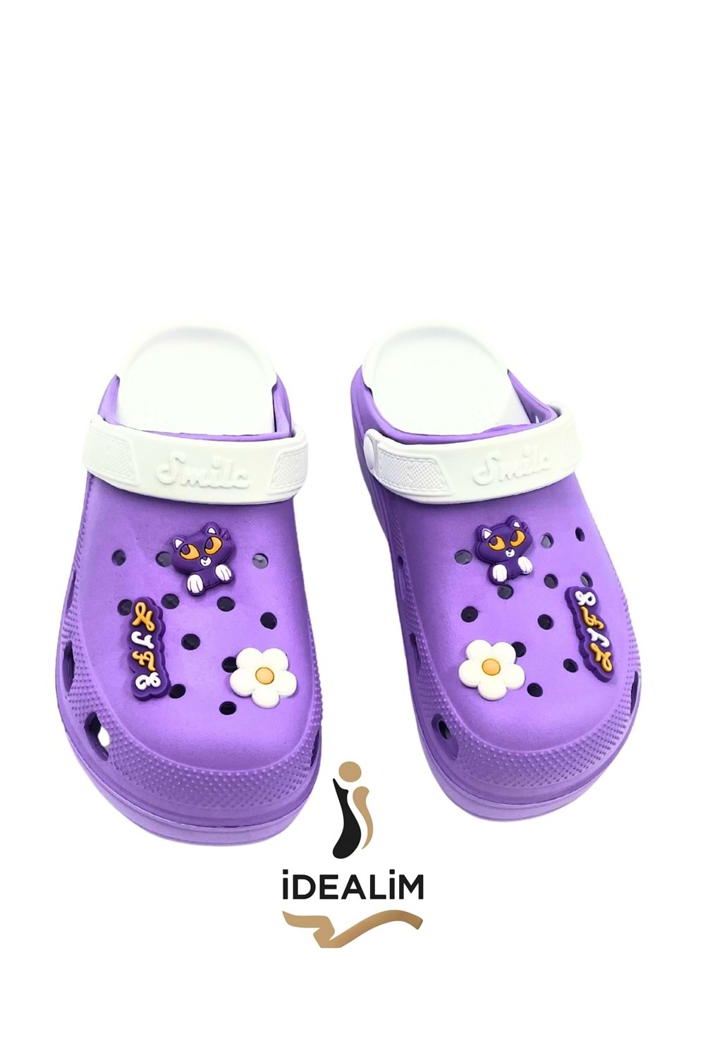 İDEALİM Rahat Tabanlı Yüksek Ölçekli Hastane Aşçı Hemşire Doktor Terliği - 222 FİĞÜRLÜ SÜSLÜ - MOR (BEYAZ) - 40