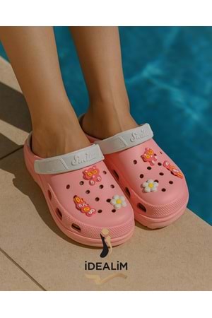 İDEALİM Rahat Tabanlı Yüksek Ölçekli Hastane Aşçı Hemşire Doktor Terliği - 222 FİĞÜRLÜ SÜSLÜ - PUDRA (BEYAZ) - 40