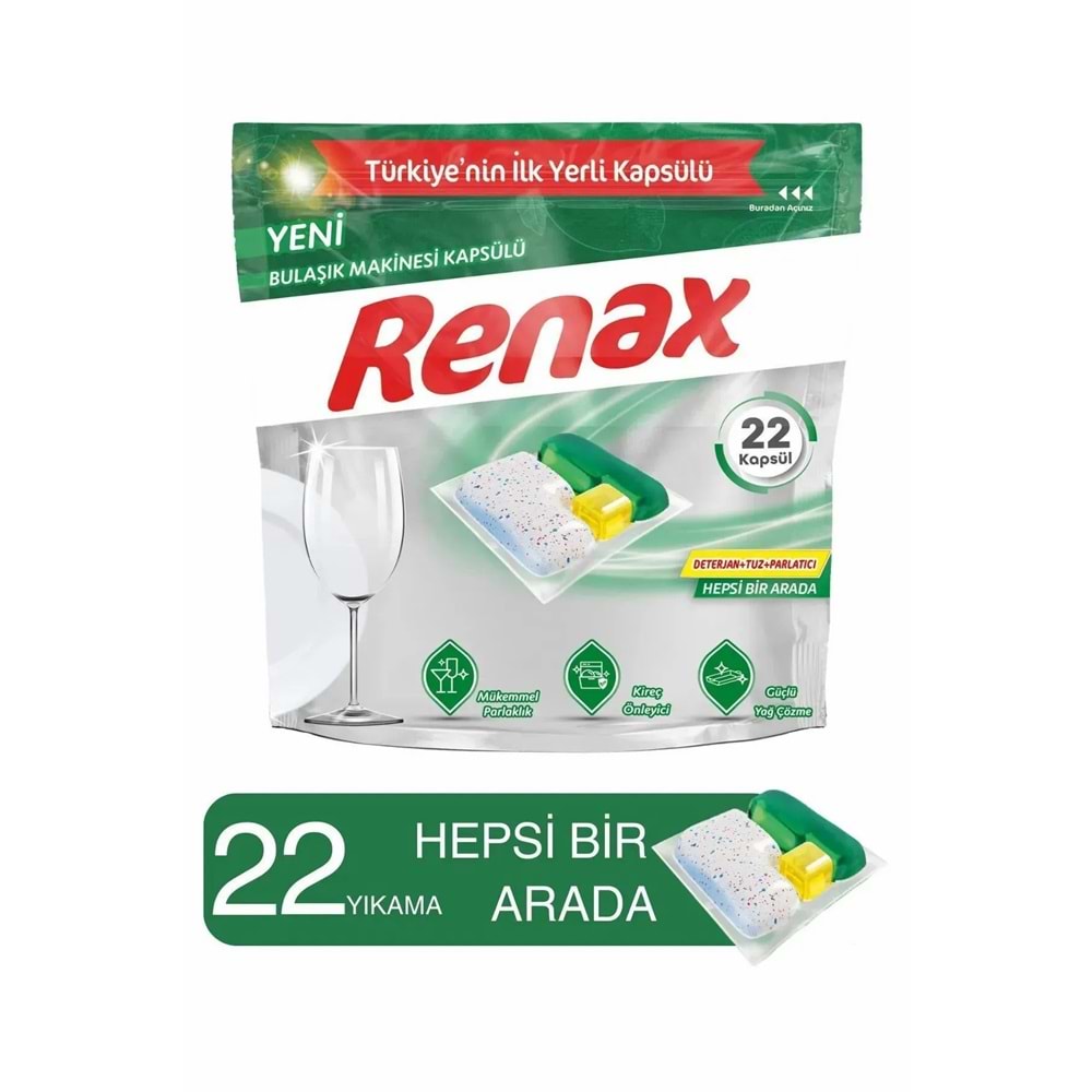 RENAX 22Lİ BULAŞIK MAKİNASI TABLETİ