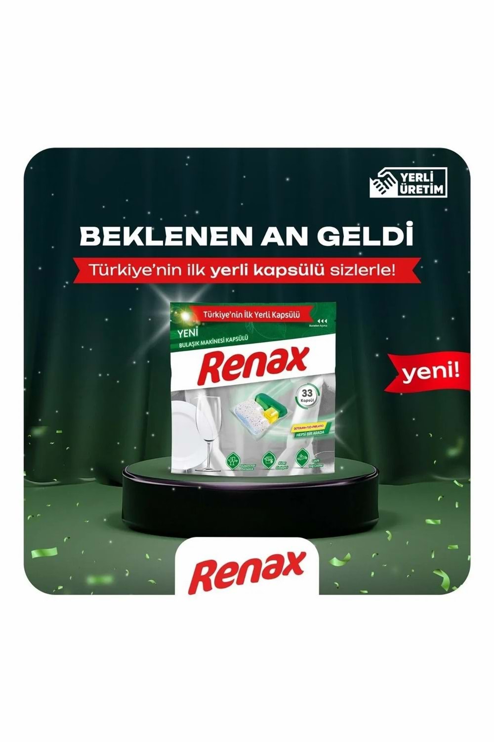 RENAX 33LÜ BULAŞIK MAKİNASI TABLETİ