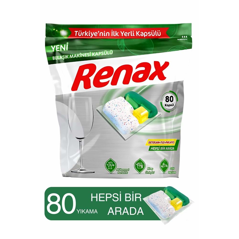 RENAX 80Lİ BULAŞIK MAKİNASI TABLETİ