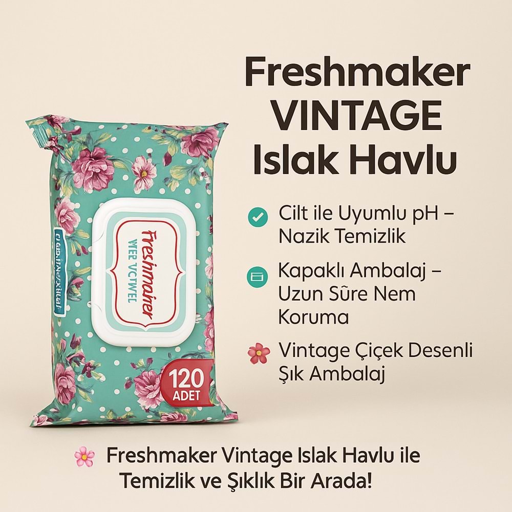 FREESMAKER 120Lİ VİNTAGE ISLAK MENDİL