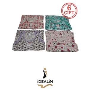 DORUK KIZ ÇOCUK 6LI GENİŞ ASKILI ATLET - KIZ GEN ASKILI - ASORTİ - 2