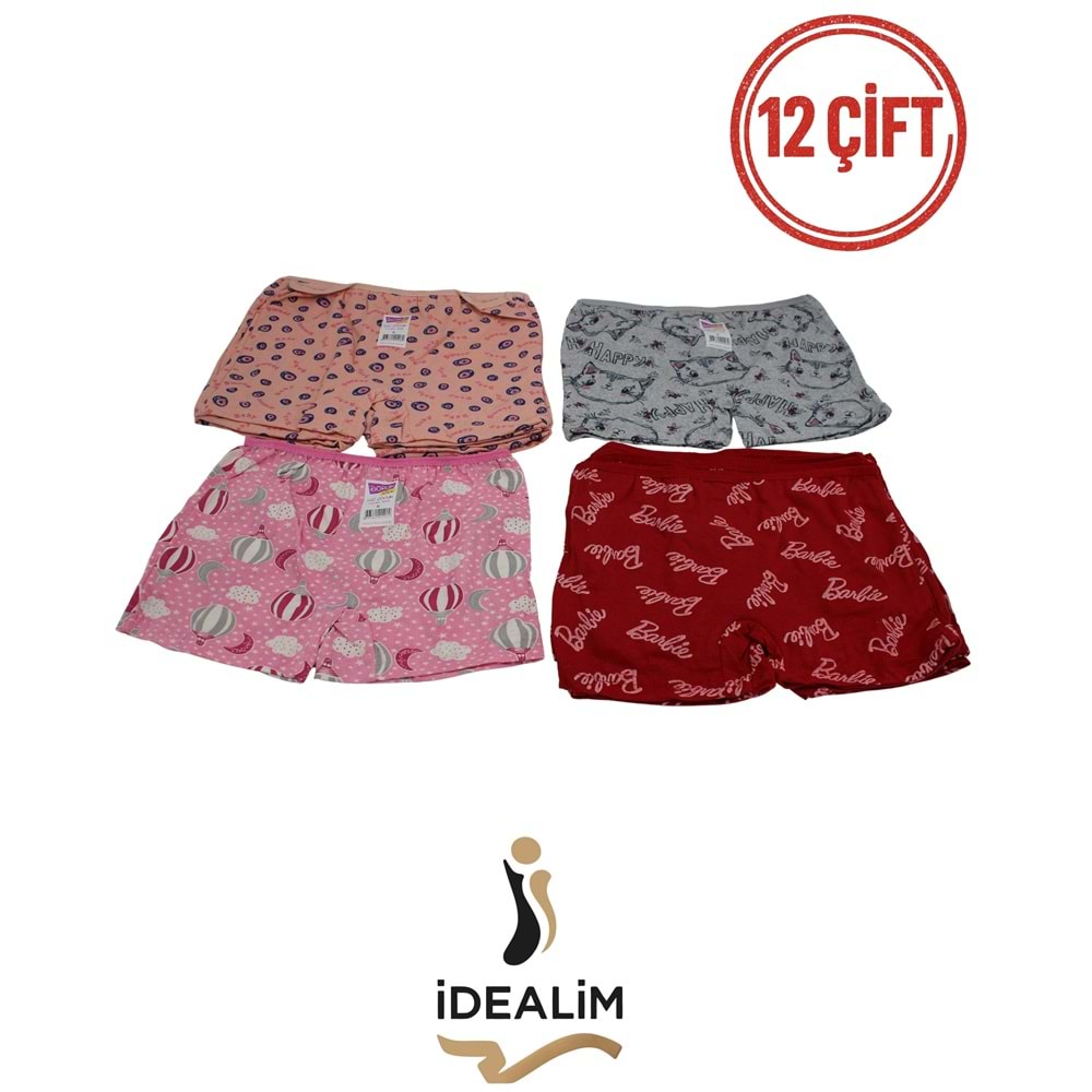 DORUK 12Lİ KIZ ÇOCUK EMP BOXER - ASORTİ - 5