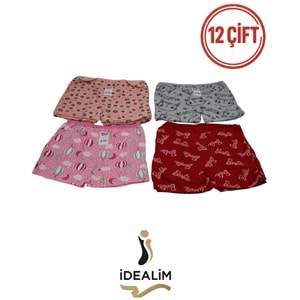 DORUK 12Lİ KIZ ÇOCUK EMP BOXER - ASORTİ - 5